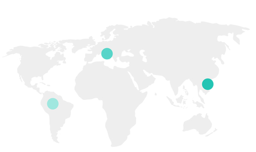 Un mapa del mundo con ubicaciones señaladas.