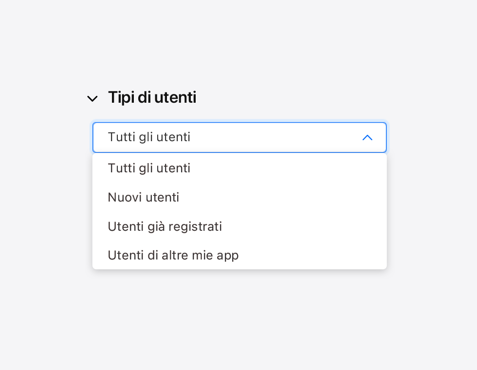 Selezione dell’opzione Tutti gli utenti nel menu Tipi di utenti.