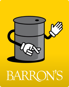 Das Cover von Barron's mit einer Illustration eines Ölfasses das die Arme hinter dem Rücken verschränkt.