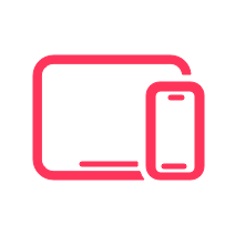 Ein Symbol, das iPad und iPhone Geräte illustriert.